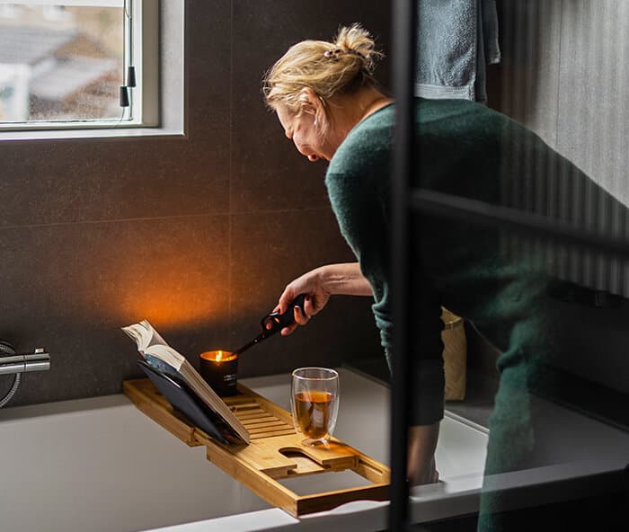 Gezellig kaarsjes in de badkamer