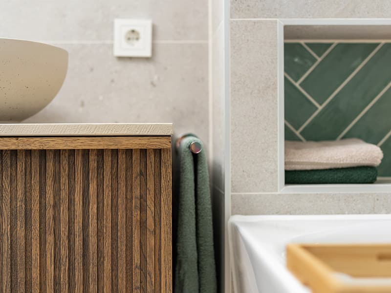 Houten badkamermeubel