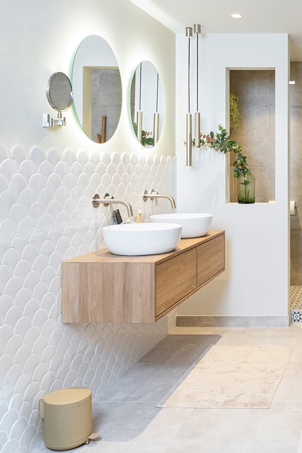 Tegelpatroon in de badkamer