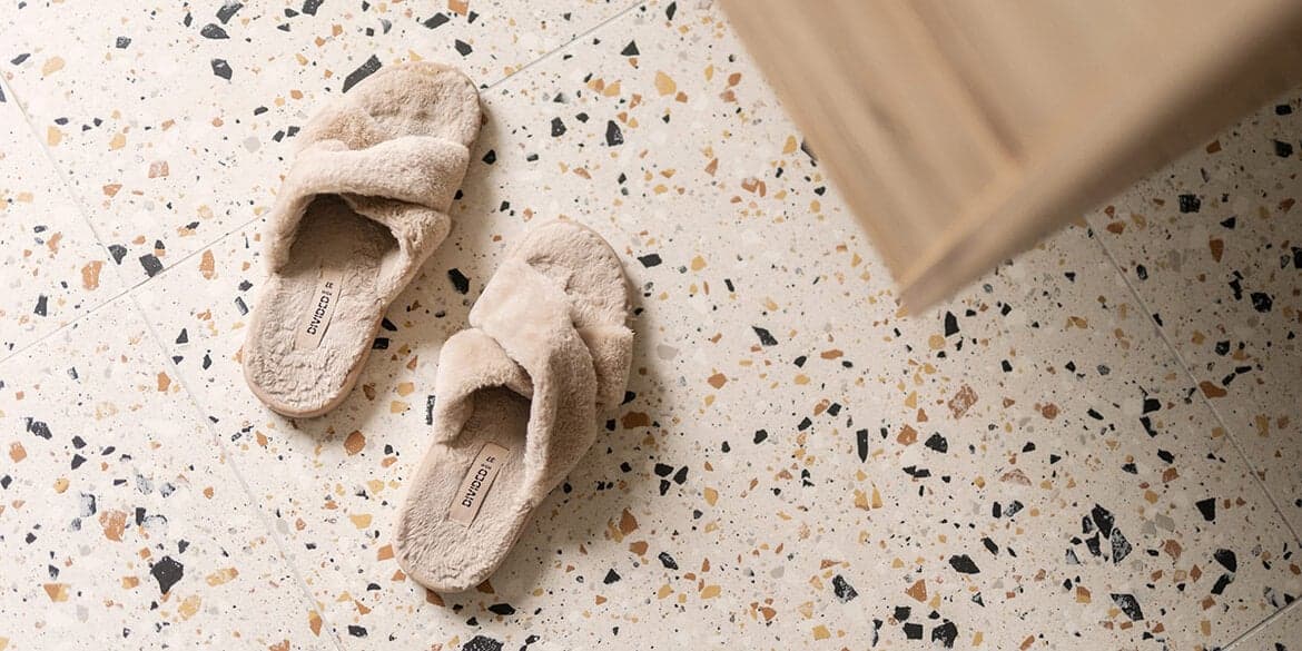 Terrazzo tegels in de keuken of badkamer