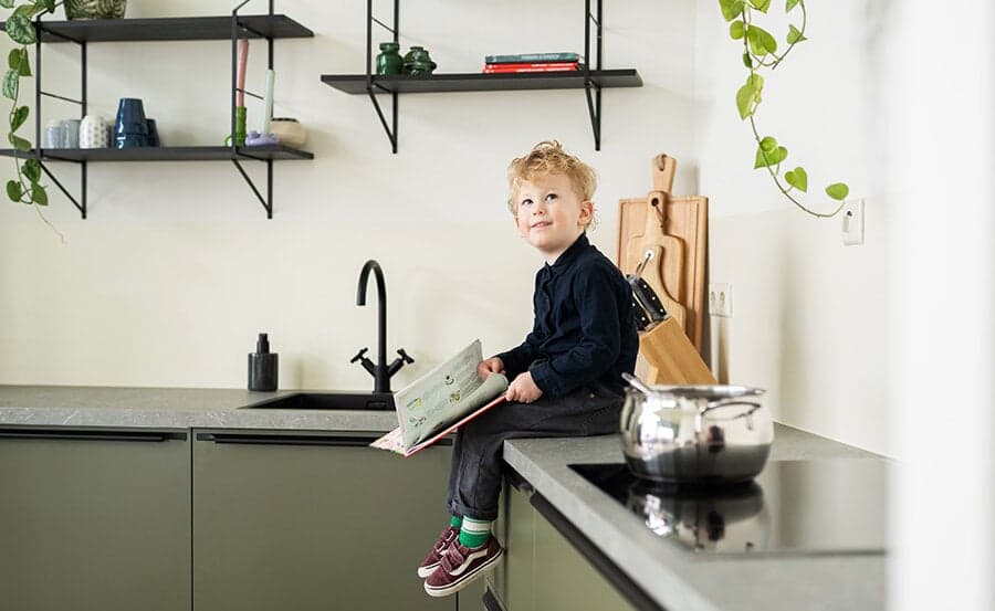 Groene hoekkeuken