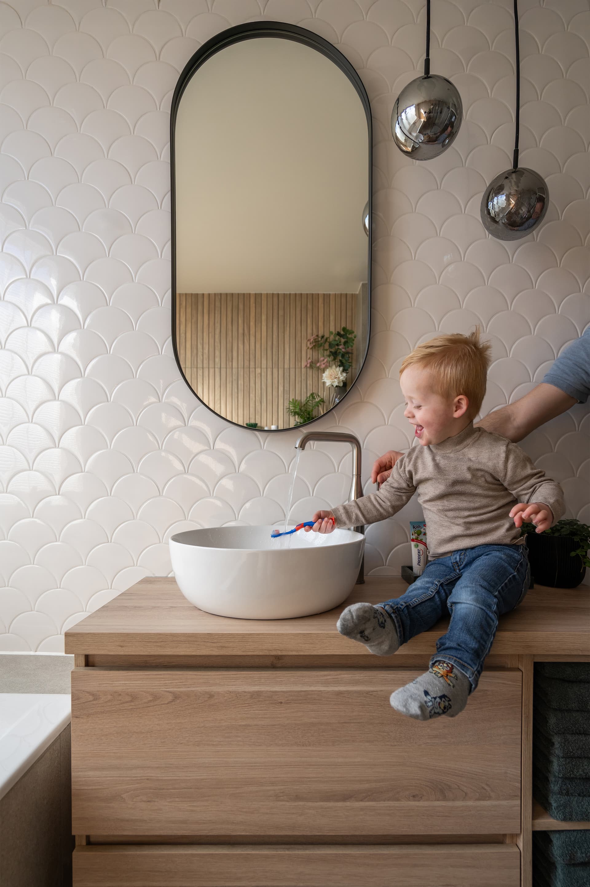 Waskom in badkamer