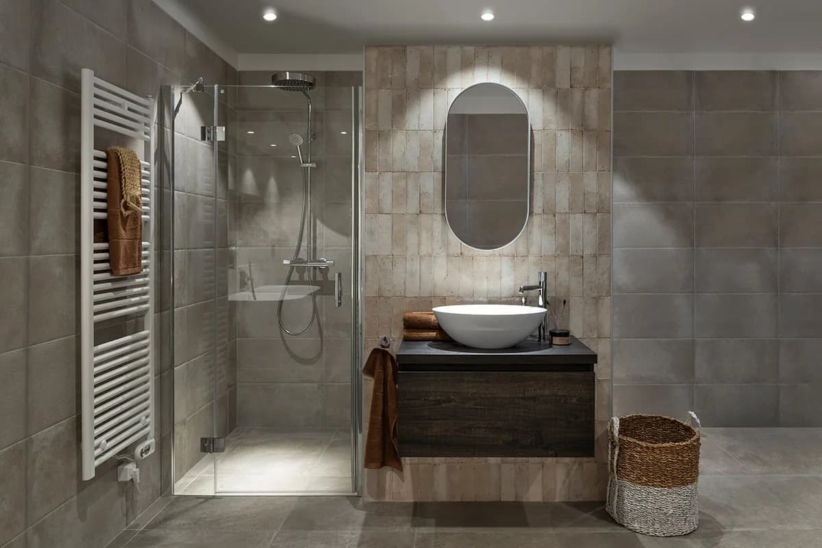 Moderne kleine badkamer